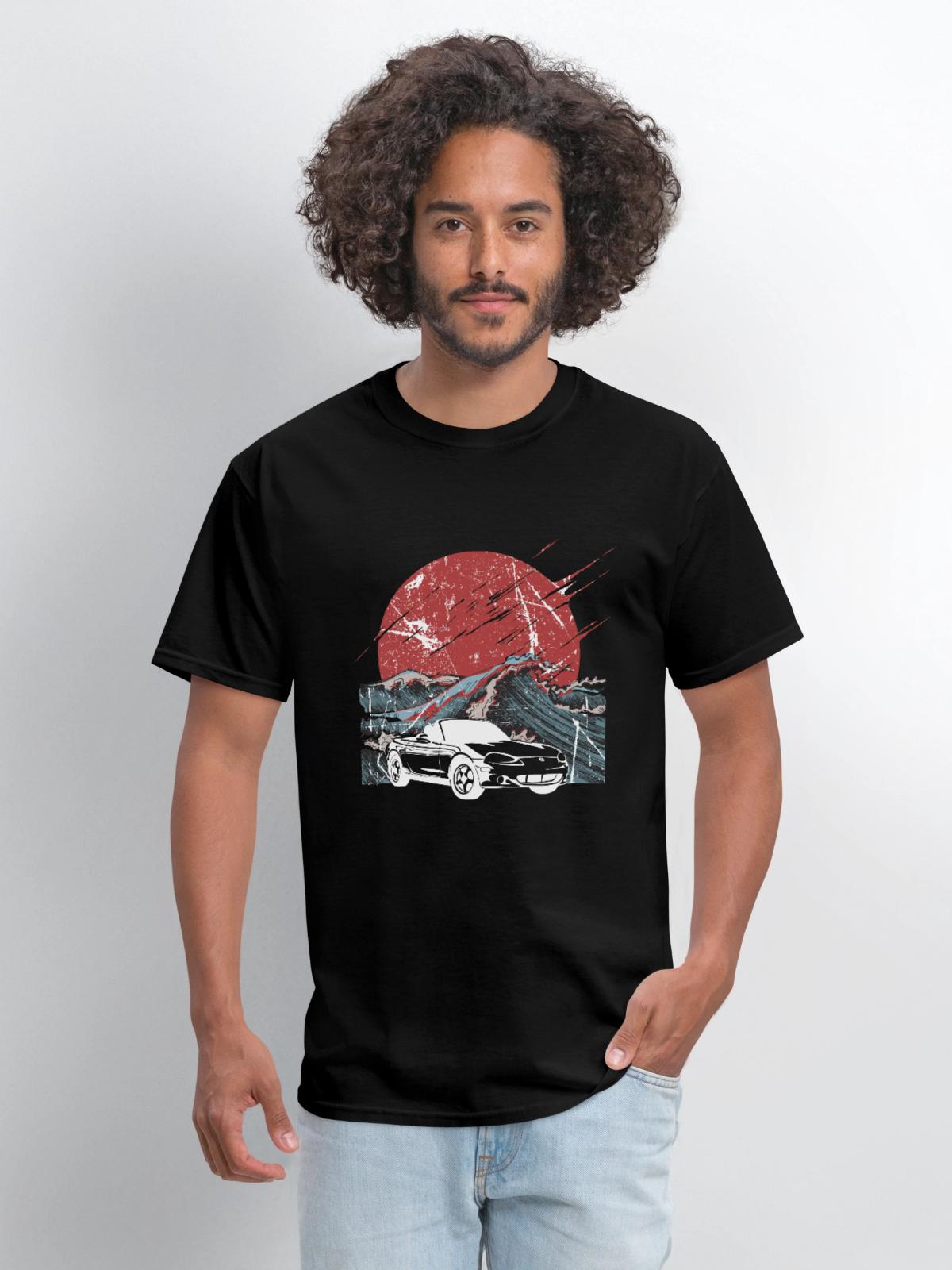 Mazda Miata MX5 Old School Car Gift T-Shirt - Men's T-Shirt - black - Front - Jose (178cm)