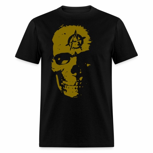 Anarchy Skull Gold Grunge Splatter Dots Gift Ideas - Men's T-Shirt