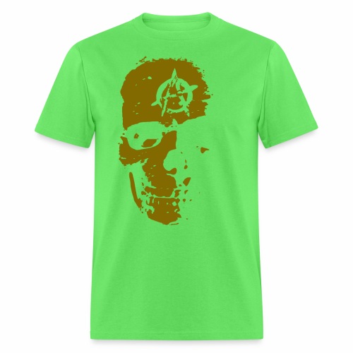 Anarchy Skull Gold Grunge Splatter Dots Gift Ideas - Men's T-Shirt