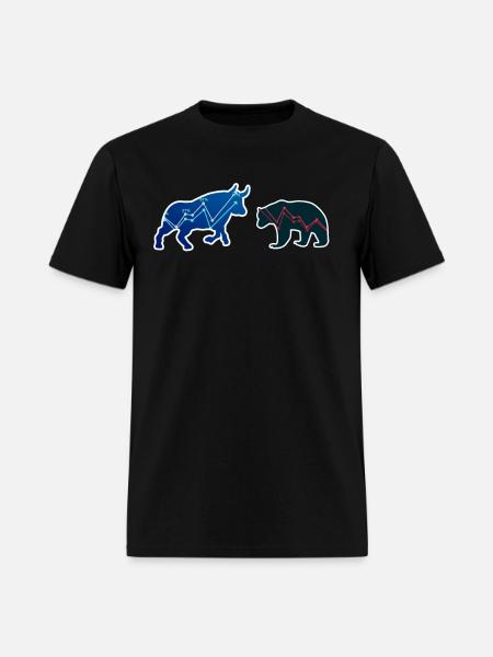 stock exchange bull and stock exchange bear - Men's T-Shirt - black