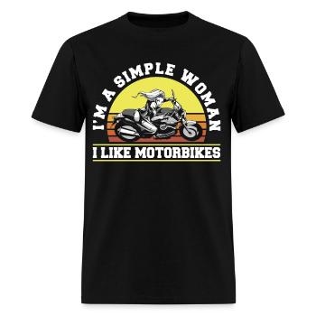 Im A Simple Woman I Like Motorbikes Motorcycle - Men's T-Shirt - black - Front - Jose (178cm)