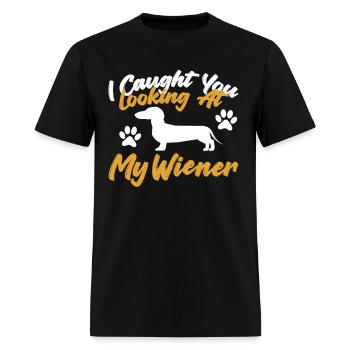 Dachshund Wiener Dog - Men's T-Shirt - black - Front - Jose (178cm)
