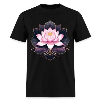 Lotus Blossom cute outfits - Men's T-Shirt - black - Front - Jose (178cm)