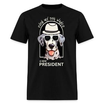 Dalmatian US Dog Patriotic Wants New US president - Men's T-Shirt - black - Front - Jose (178cm)