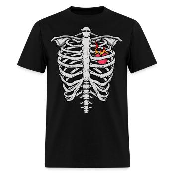 Skeleton Heart - Men's T-Shirt - black - Front - Jose (178cm)