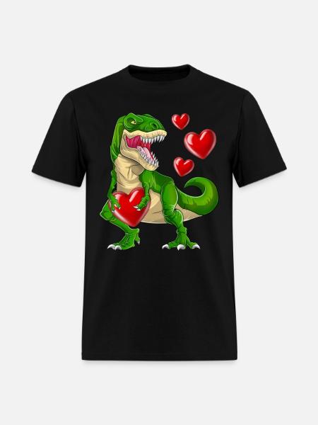 Steal Hearts Trex Dino Valentines Day Dinosaur - Men's T-Shirt - black