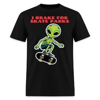 I Brake for Skate Parks - Men's T-Shirt - black - Front - Jose (178cm)