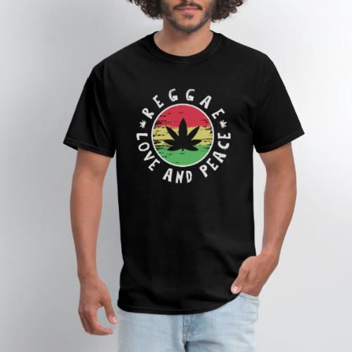 Reggae love and peace circular logo, iconic theme - Men's T-Shirt