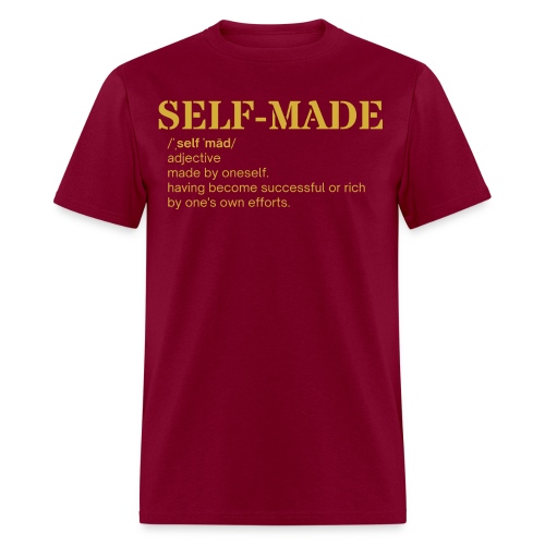 SELF MADE definition (in GOLD letters) - Men's T-Shirt