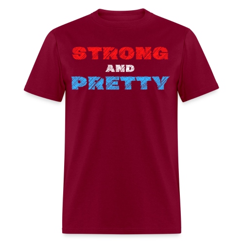 Strong And Pretty | Scratched USA Red White & Blue - Men's T-Shirt