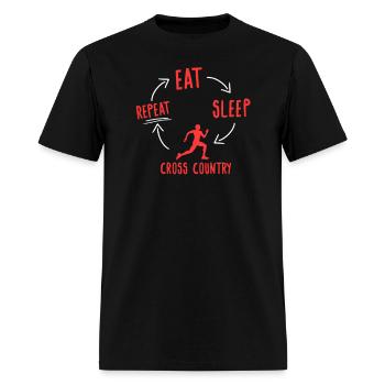 Cross Country Running Runner CC Eat Sleep Repeat - Men's T-Shirt - black - Front - Jose (178cm)