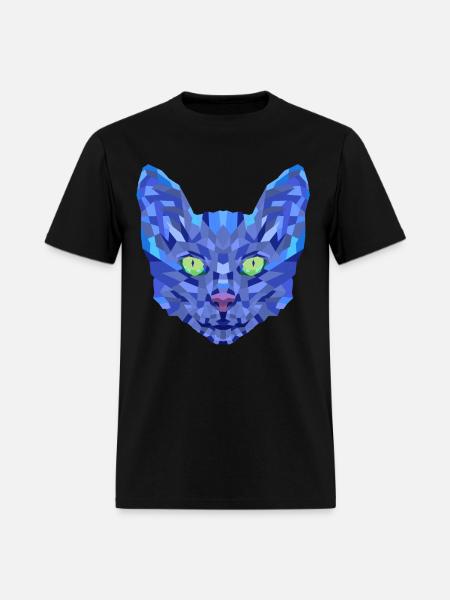 Blue cat face - Men's T-Shirt - black