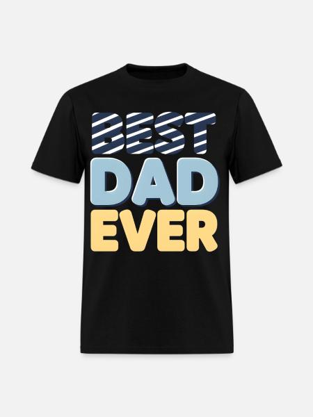 Best Dad Ever Striped Letters - Men's T-Shirt - black