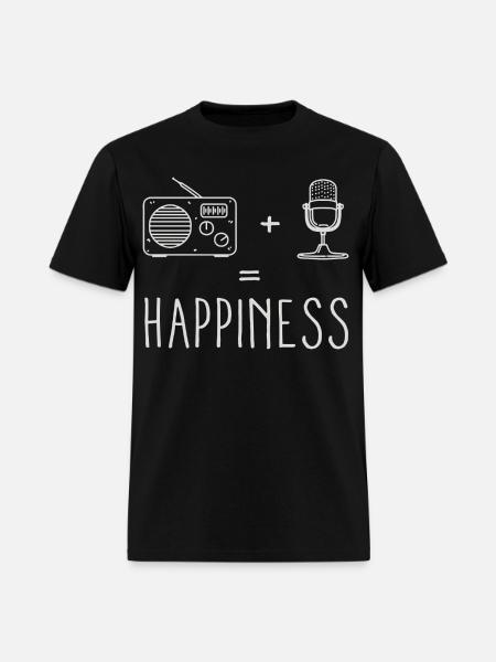Radio + Microphone = Happiness - Men's T-Shirt - black