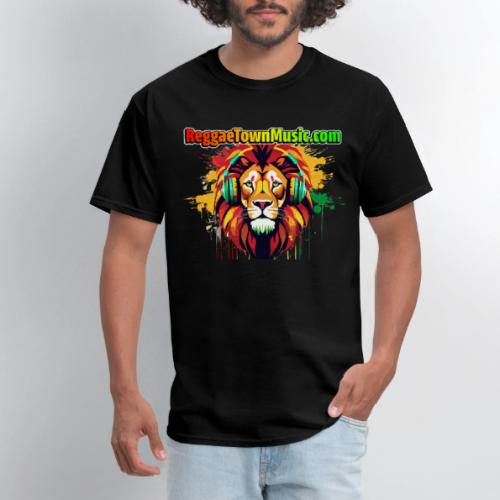 Reggae lion head music vibrant rasta dj art tee - T-shirt Homme