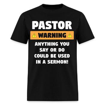 Funny Pastor Warning Sermon For A Pastor - Men's T-Shirt - black - Front - Jose (178cm)