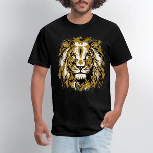 Grunge Lion Head Portrait Drawing - Vintage Lion - Men's T-Shirt