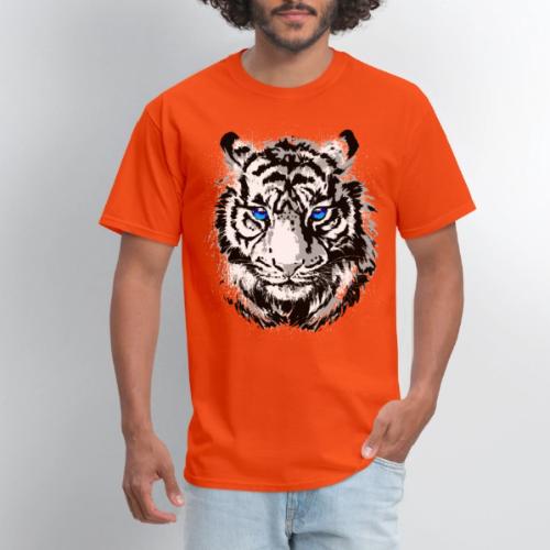 White Tiger Head Portrait - Wildlife Big Cats - Men's T-Shirt
