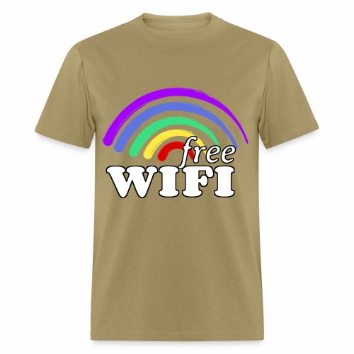 Funny Free Gay Pride Rainbow WiFi - Send Love - Men's T-Shirt