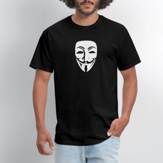 T-shirt Longues Manches Masque De Guy Fawkes (V Pour Vendetta) - Tailles S à 2XL