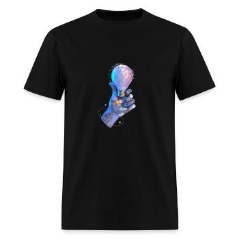 3D flashlight just in purple color - Men's T-Shirt - black - Front - Jose (178cm)