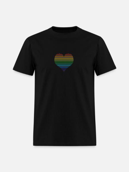 Rainbow Lasers Heart - Men's T-Shirt - black