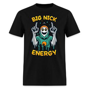 Retro Groovy Big Nick energ ,Big Nick Energy Funny - Men's T-Shirt - black - Front - Jose (178cm)