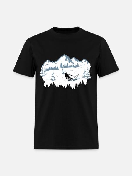 Skiing, Skier, Ski, Winter Snow Mountains - Men's T-Shirt - black
