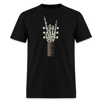 Rock On Skeleton Hand Guitar Rock Roll Rock Band - Men's T-Shirt - black - Front - Jose (178cm)
