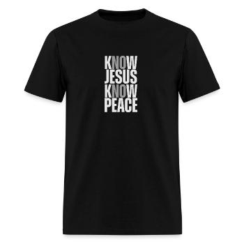 Know Jesus Know Peace - Men's T-Shirt - black - Front - Jose (178cm)