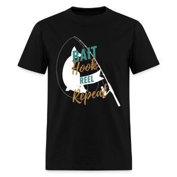 Bait, Hook, Reel, and Repeat - Men's T-Shirt - black - Front - Jose (178cm)