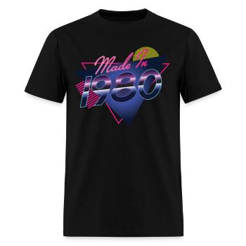 Made In 1980 80s Retro Nineteen Eighties Vintage - Men's T-Shirt - black - Front - Jose (178cm)