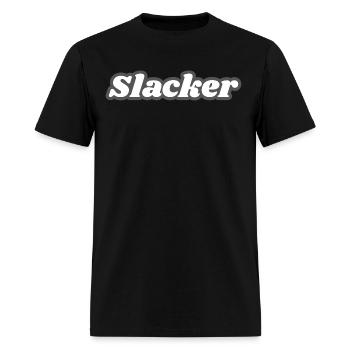Slacker Funny Retro 90s Chill Lifestyle Shirt - Men's T-Shirt - black - Front - Jose (178cm)