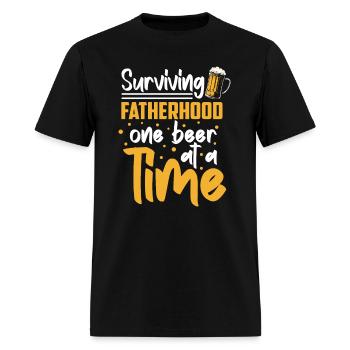 Fatherhood Beer Drinking Dad - Men's T-Shirt - black - Front - Jose (178cm)