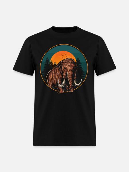 Mammoth Retro Prehistoric Animal - Men's T-Shirt - black