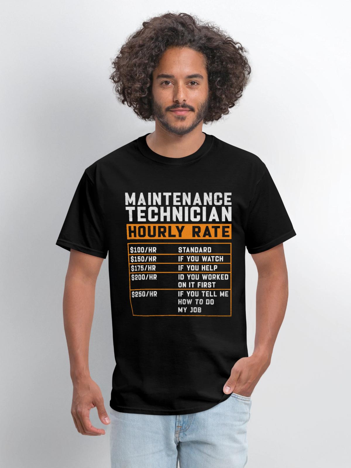 Maintenance Technician Hourly Rate - Men's T-Shirt - black - Front - Jose (178cm)