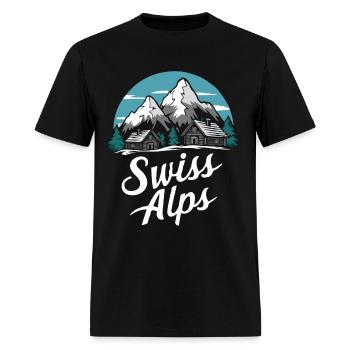 Swiss Alps Switzerland. - Men's T-Shirt - black - Front - Jose (178cm)