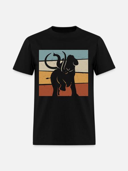 Retro Mammoth Prehistoric Elephant - Men's T-Shirt - black