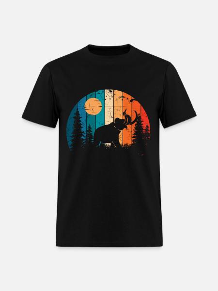 Retro Prehistoric Animal Mammoth - Men's T-Shirt - black