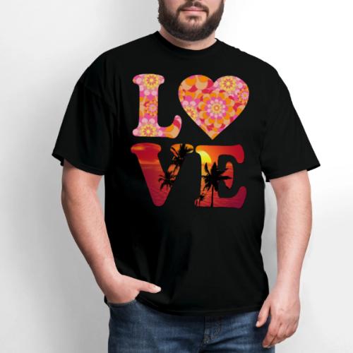 Love Floral Pattern Sunset Graphic