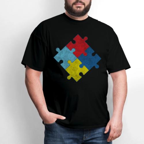 Autism Awareness Puzzle Pieces Retro