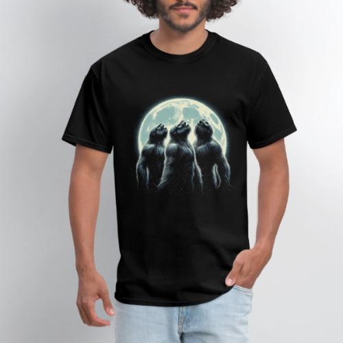 Three Sasquatch Howling Moon