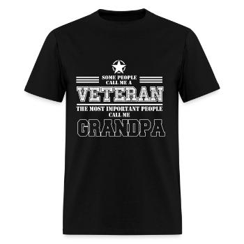 Vétéran de l’armée Armée Vétérinaire Armée Grand-père Armée Militaire V - T-shirt Homme - noir - Devant - Jose (178cm)
