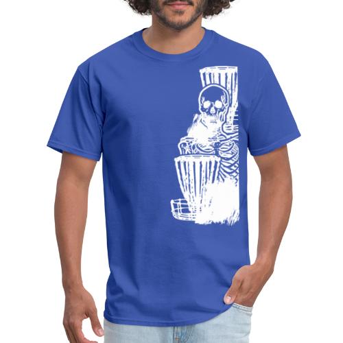 Disc Golf Until Death Skeleton White Print - Men's T-Shirt