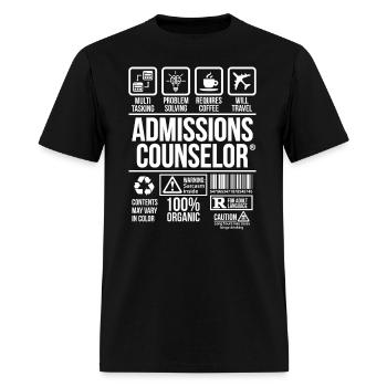 Admissions Counselor T-shirt | #TSM - Men's T-Shirt - black - Front - Jose (178cm)