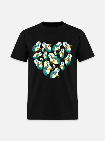 peacock - Men's T-Shirt - black