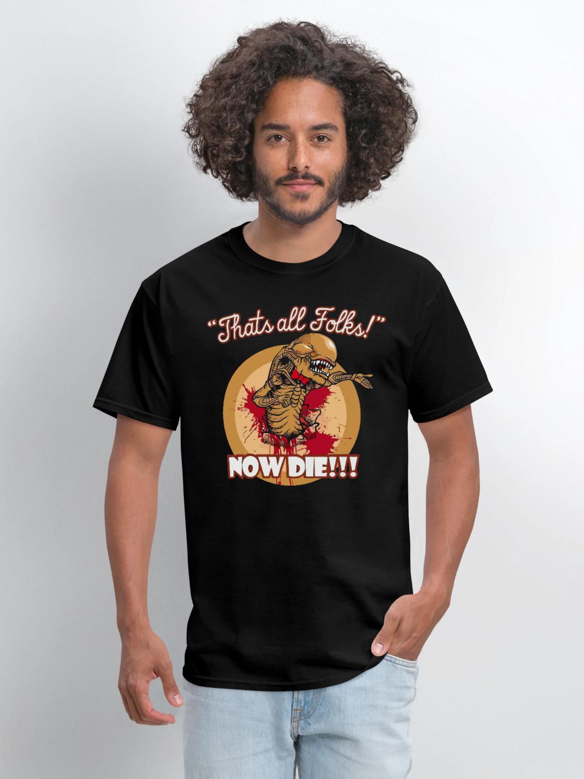 Thats all folks Now die shirt - Men's T-Shirt - black - Front - Jose (178cm)