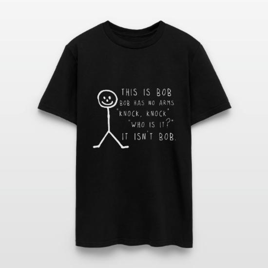 Maglietta Umoristica 'This Is Bob No Arms' - T-shirt Bianca Con Stampa Meme - Regalo Divertente