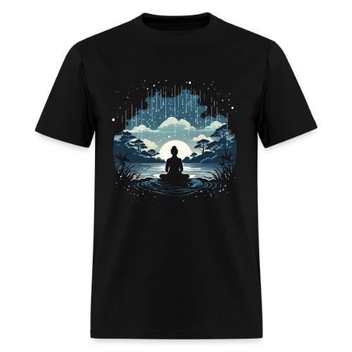 Find Your Zen: Meditative Silhouette in GentleRain - Men's T-Shirt