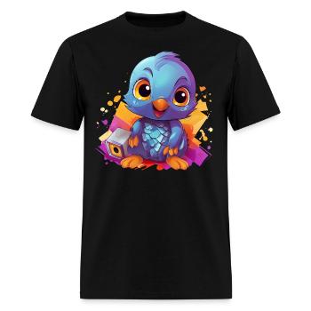 pigeon bird colorful - Men's T-Shirt - black - Front - Jose (178cm)